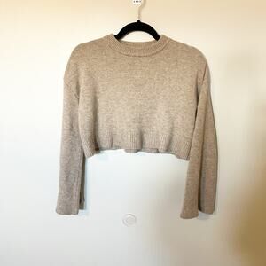 Sablyn cashmere cropped sweater beige oat women’s xs